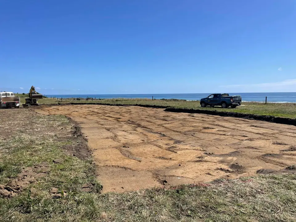 Building site levelled and prepared ahead of a new build near the coast