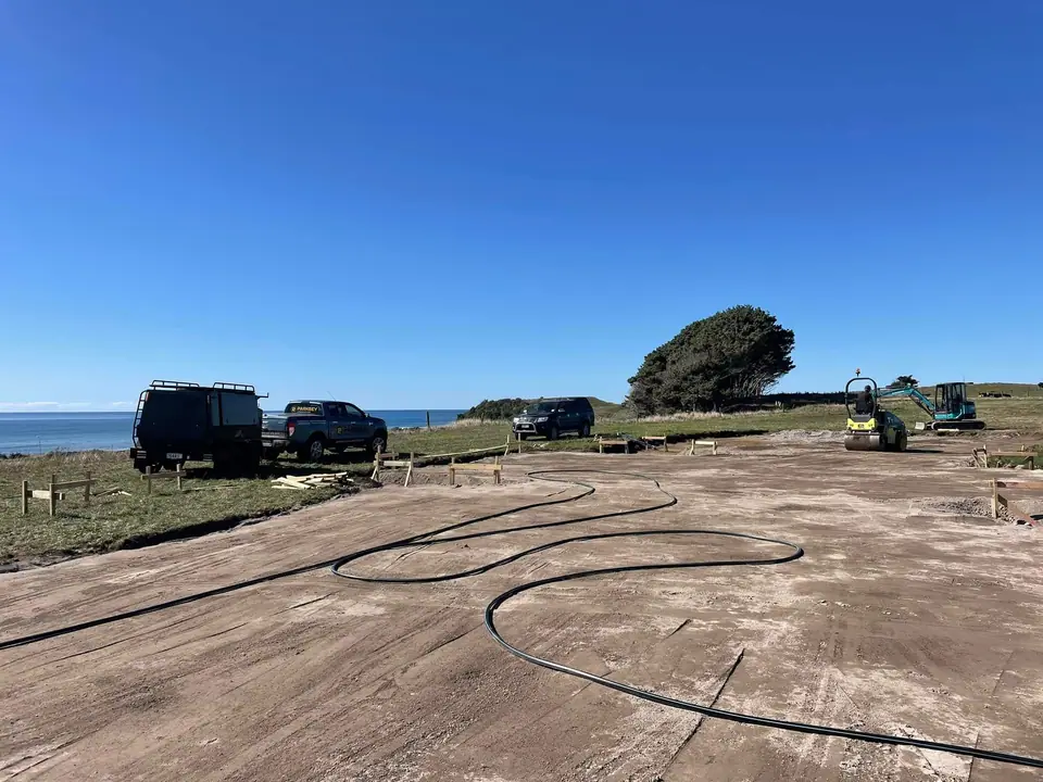 Site prepared for a concrete floor slab on a new build