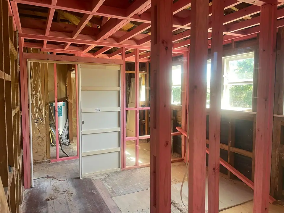 Timber framing for a reconfigured interior layout
